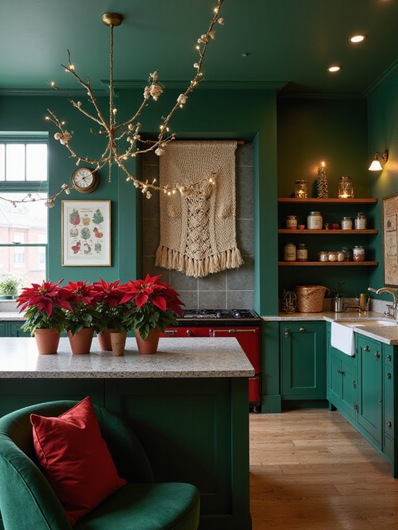 monochromatic green kitchen decor