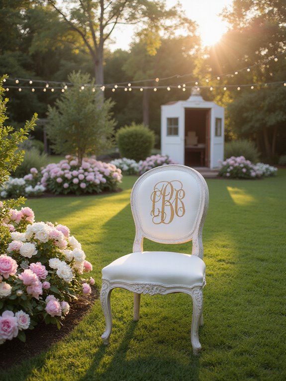 monogrammed wedding chair decor