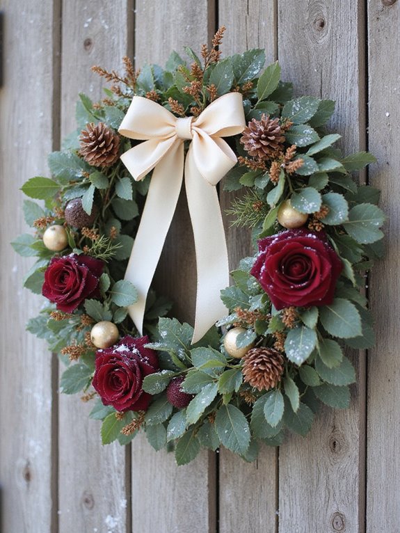 muted festive wreath crafting