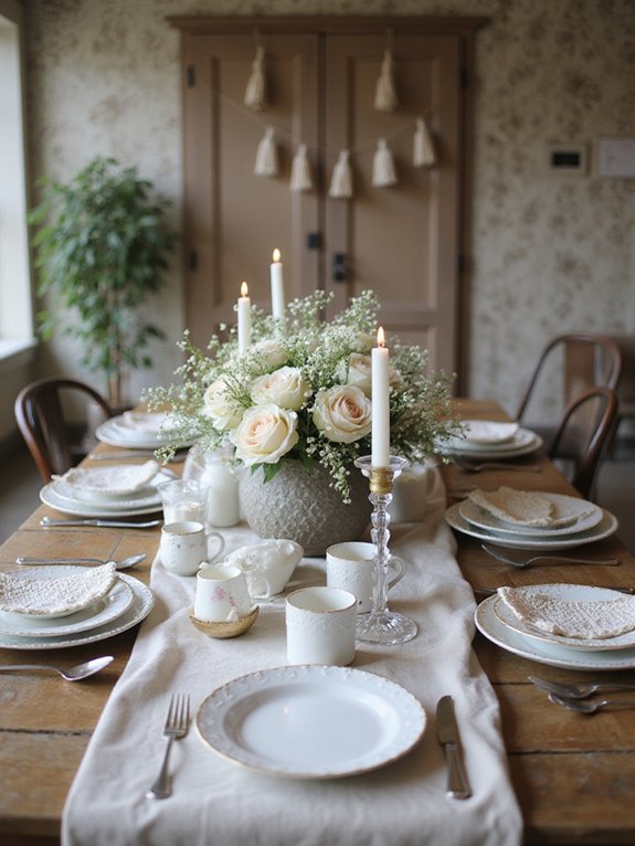 muted white table ambiance