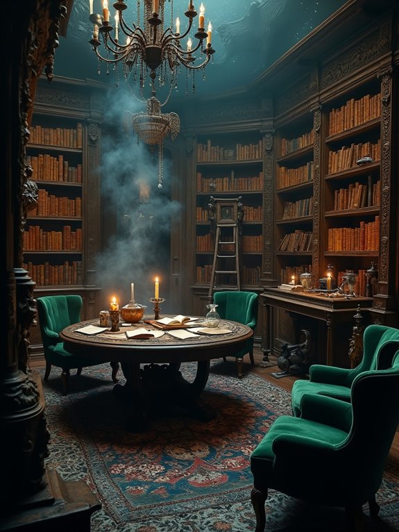 mysterious library with secrets
