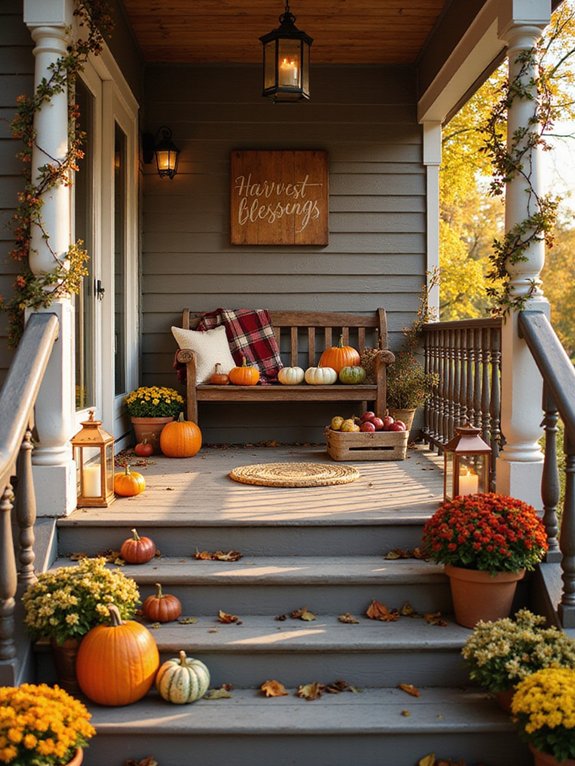 natural autumn porch decor