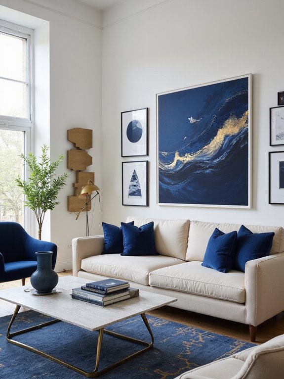 navy inspired whimsical wall decor