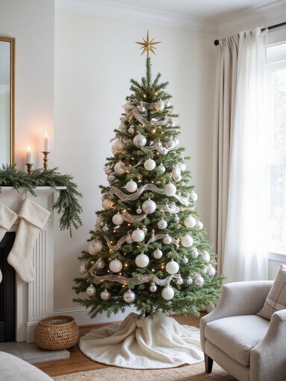 neutral christmas tree decor