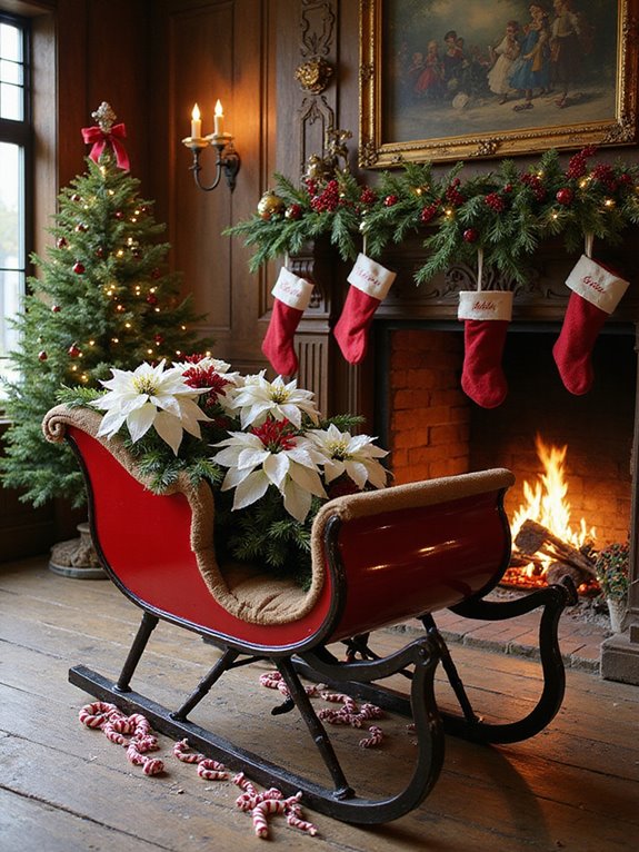 nostalgic holiday sleigh display