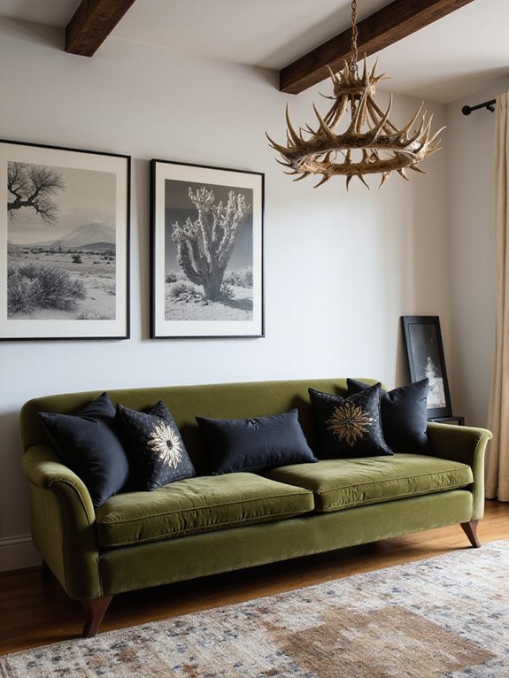 olive green sofa elegance
