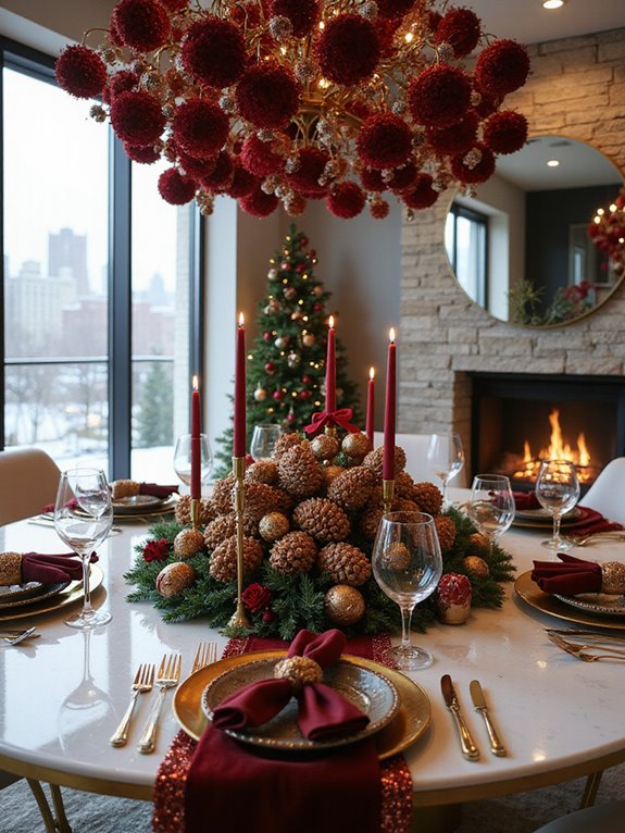 opulent holiday table setting