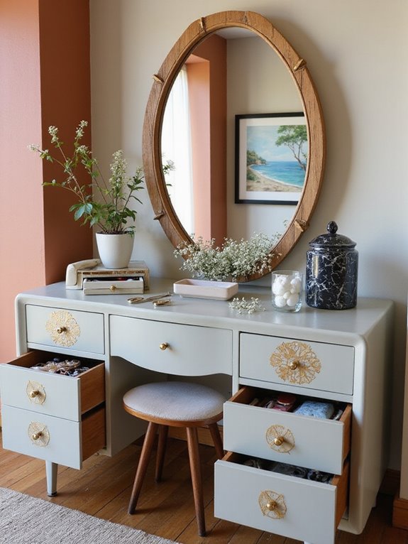 organized dressing table drawers