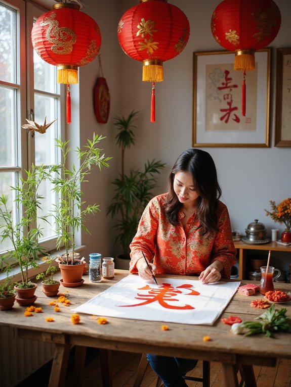 painting chinese characters decoratively