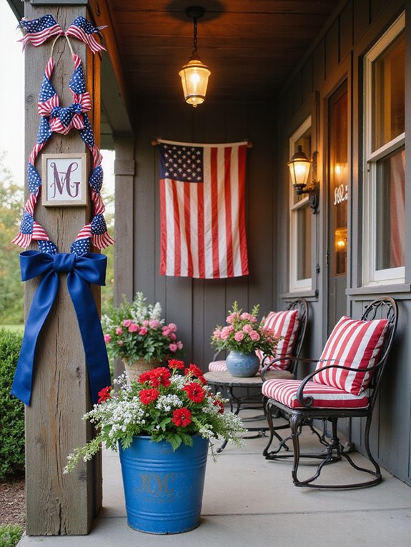 patriotic front porch decor