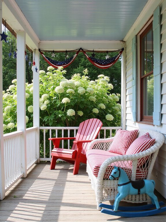 patriotic front porch decoration