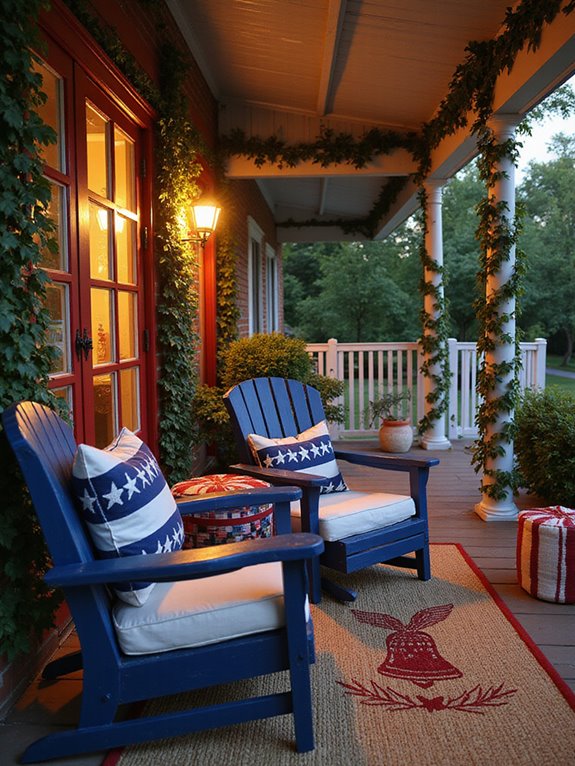 patriotic striped deck chairs