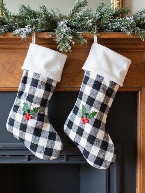 personalized plaid christmas stockings