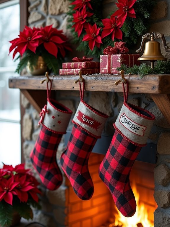 plaid christmas stocking diy