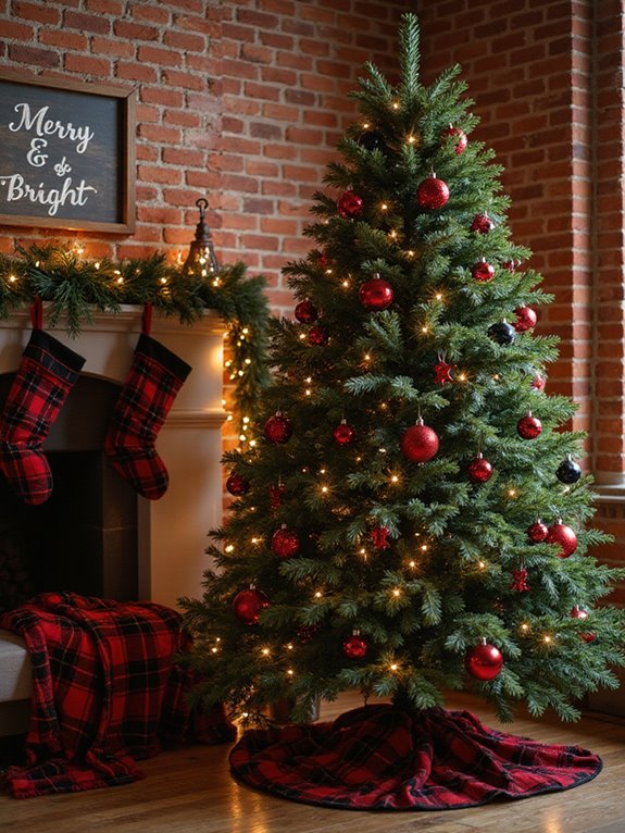 plaid christmas tree decorations