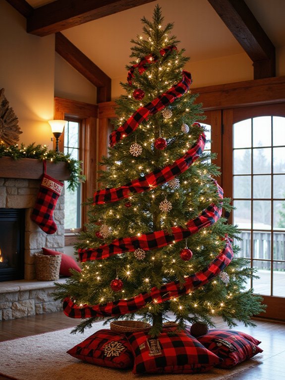 plaid garlands for christmas