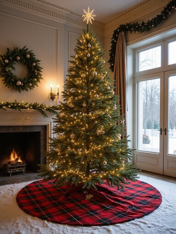 plaid tree skirt styles