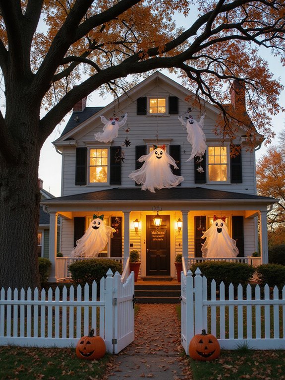 playful floating ghost decorations