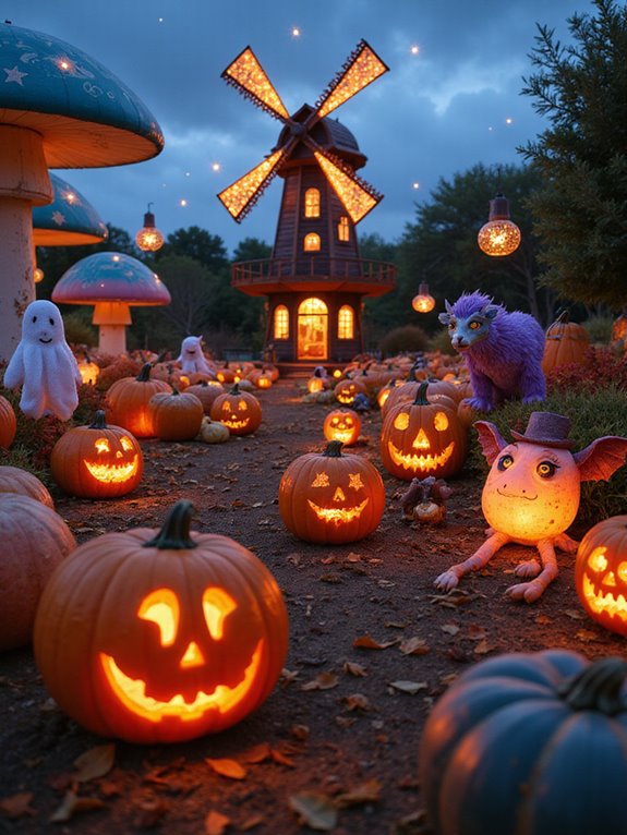 playful halloween decor characters