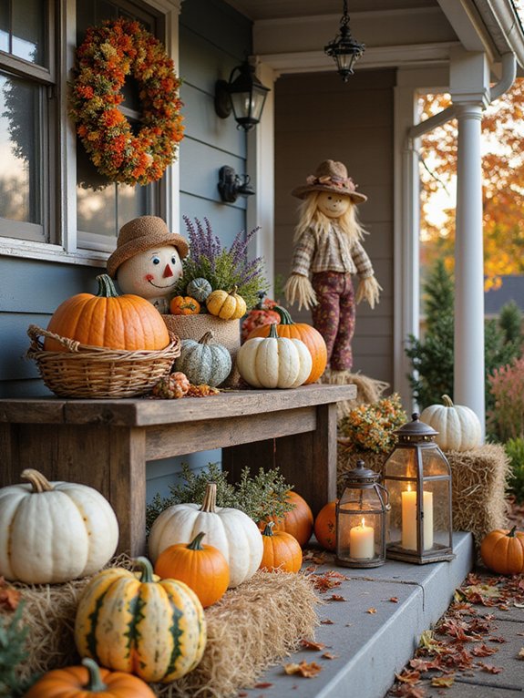 pumpkins enhance outdoor decor