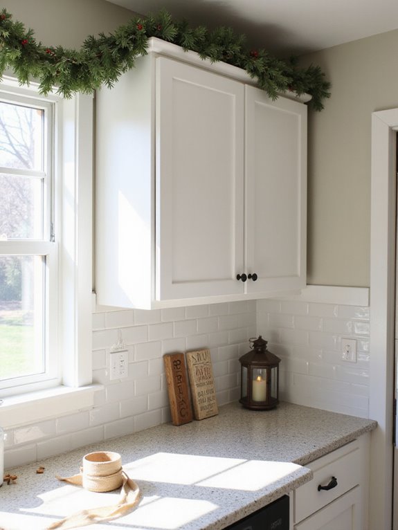 quick holiday cabinet decorations