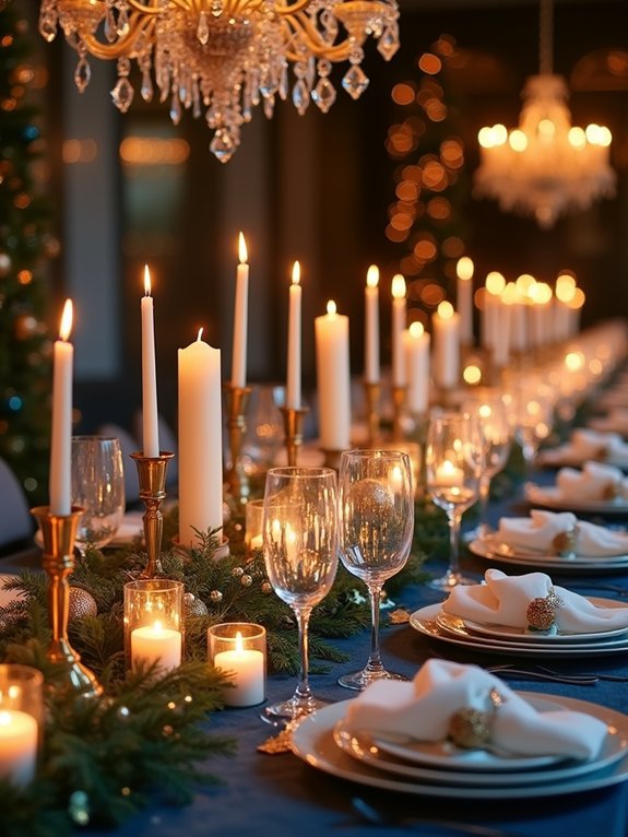 radiant candle displays glow