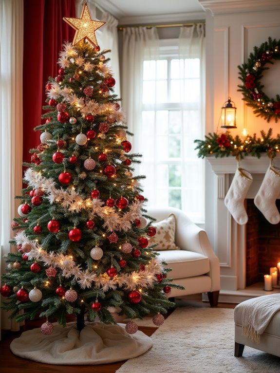 red and white ornaments