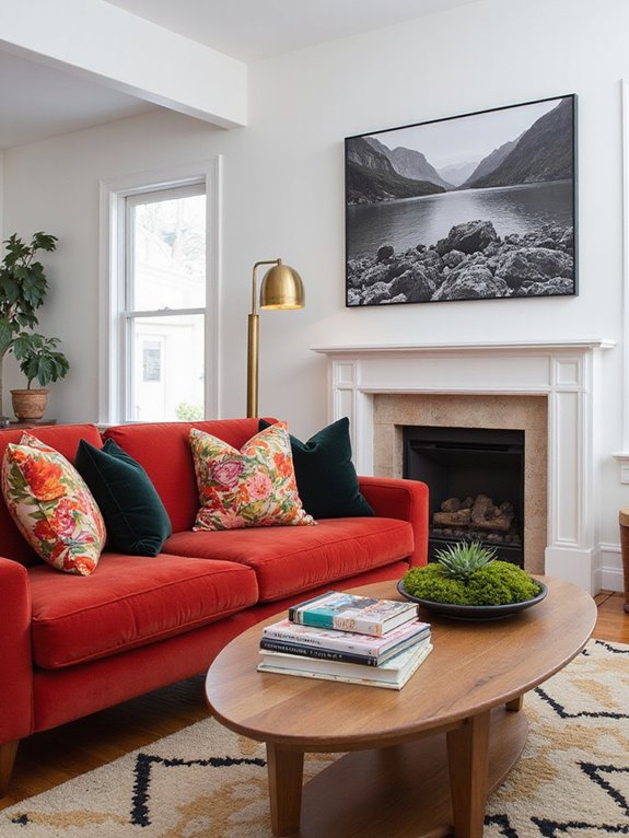 red couch decor ideas