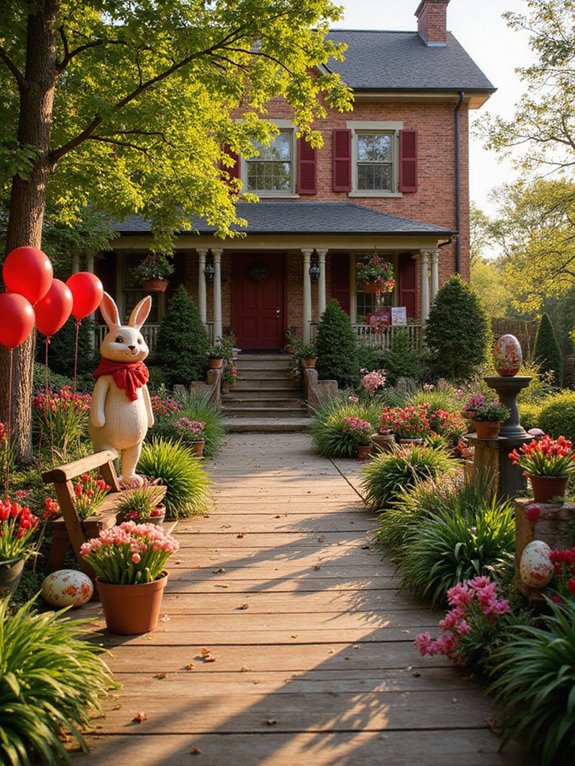 red egg hunt decorations