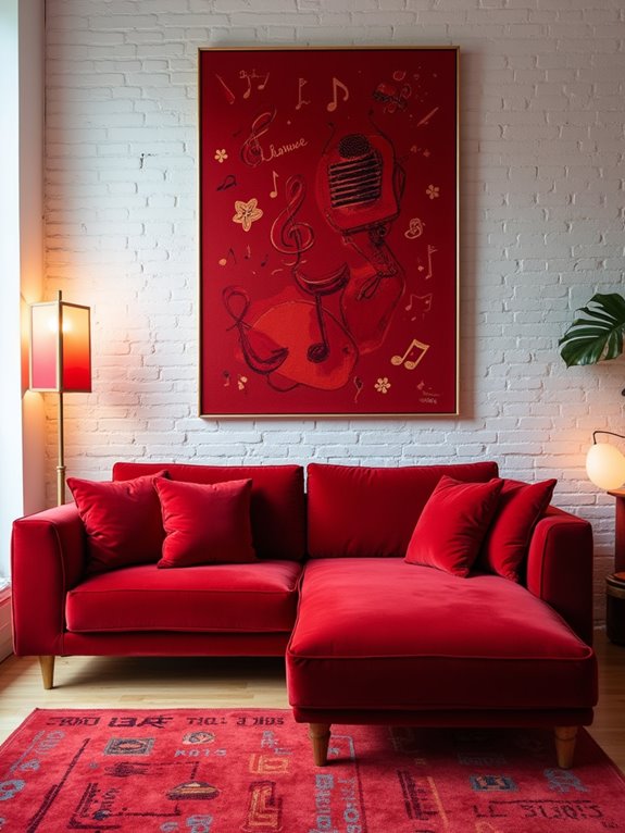 red velvet inspired room decor