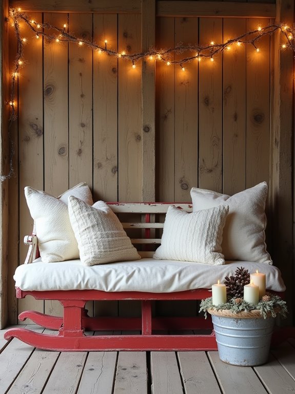 repurposed vintage sled benches