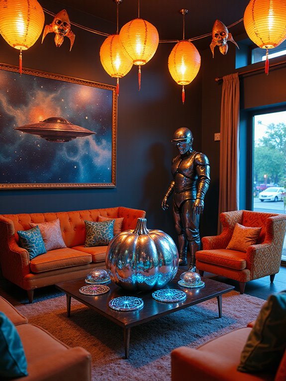 retro futuristic halloween decor