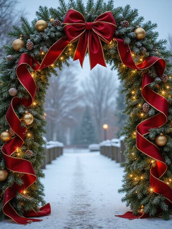 ribbon christmas archway creation