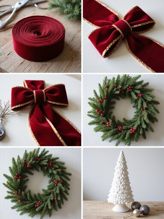 ribbon christmas decor makeover