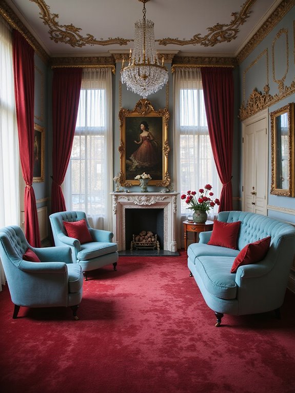 romantic blue and red