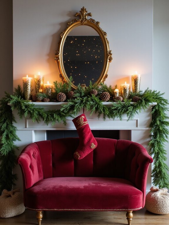 romantic holiday mantel decor