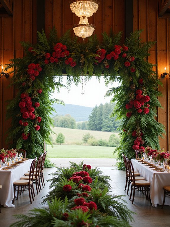 romantic red emerald bouquets