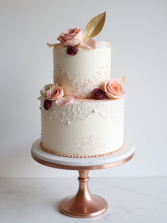 romantic rose gold cakes