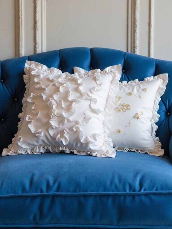 romantic ruffled pillow decor