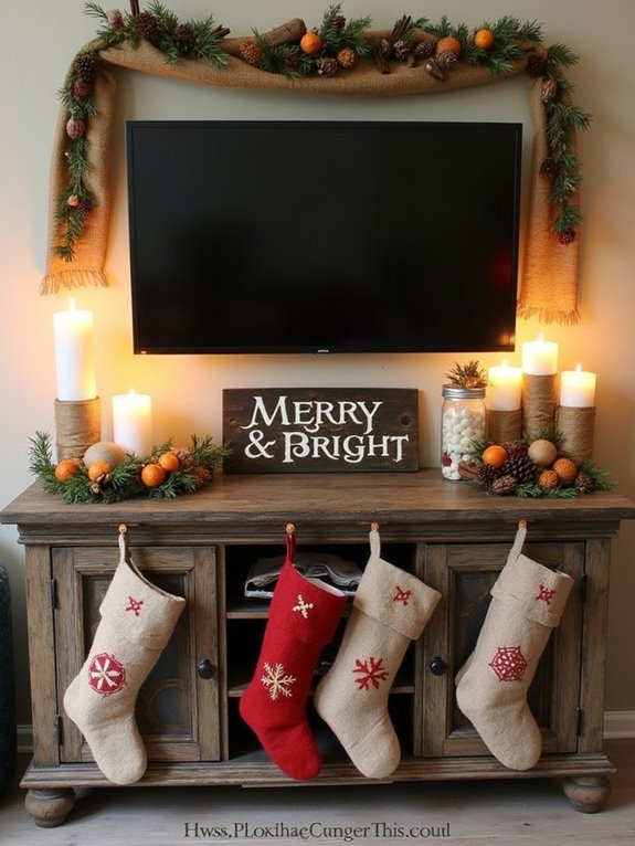 rustic burlap holiday decor