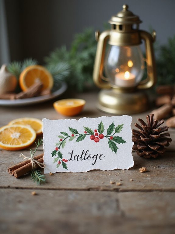 rustic christmas place cards