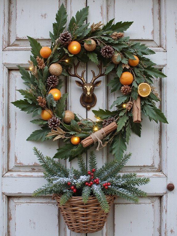 rustic festive entrance wreath