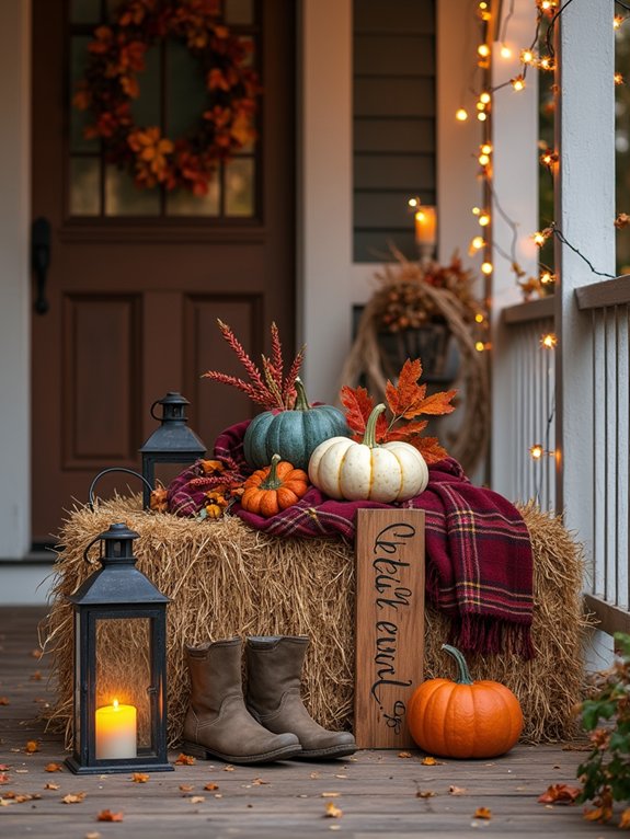 rustic hay bale decor