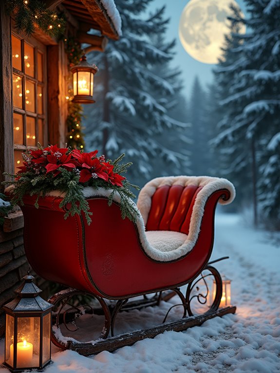 rustic holiday sleigh display