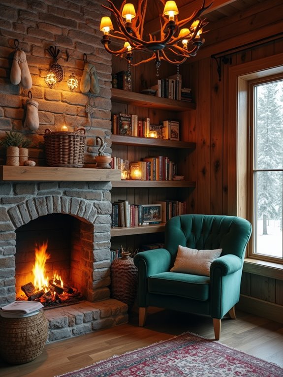 rustic ladder shelving charm