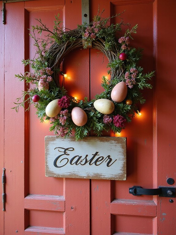 rustic red easter decor