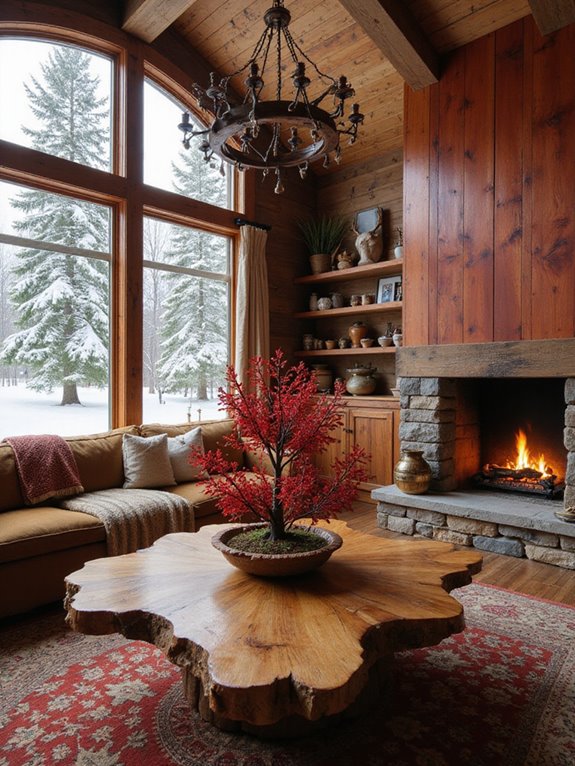 rustic red eucalyptus decor