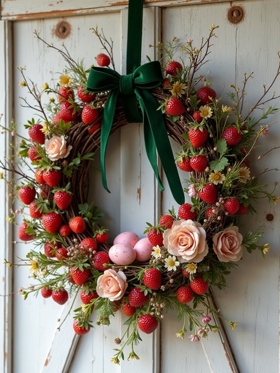 rustic red spring wreath crafting