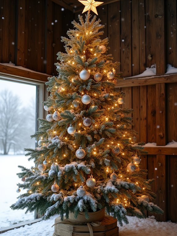 rustic white christmas tree