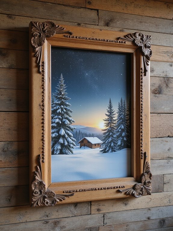 rustic winter scene canvas